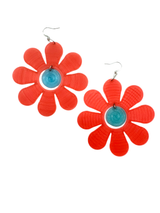 3D Printed Groovy Flower Earrings 3"