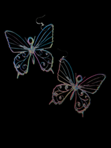 3D Printed Filagree Large Butterfly Earrings 3"
