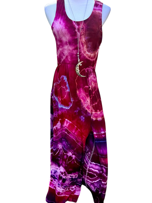 Geode Tiedye Midi Dress with slits/pockets Size Small