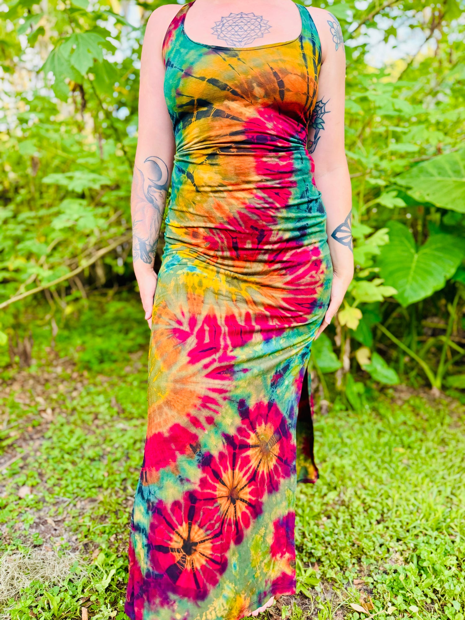 Tie Dye Tweezer Razor Back Dress