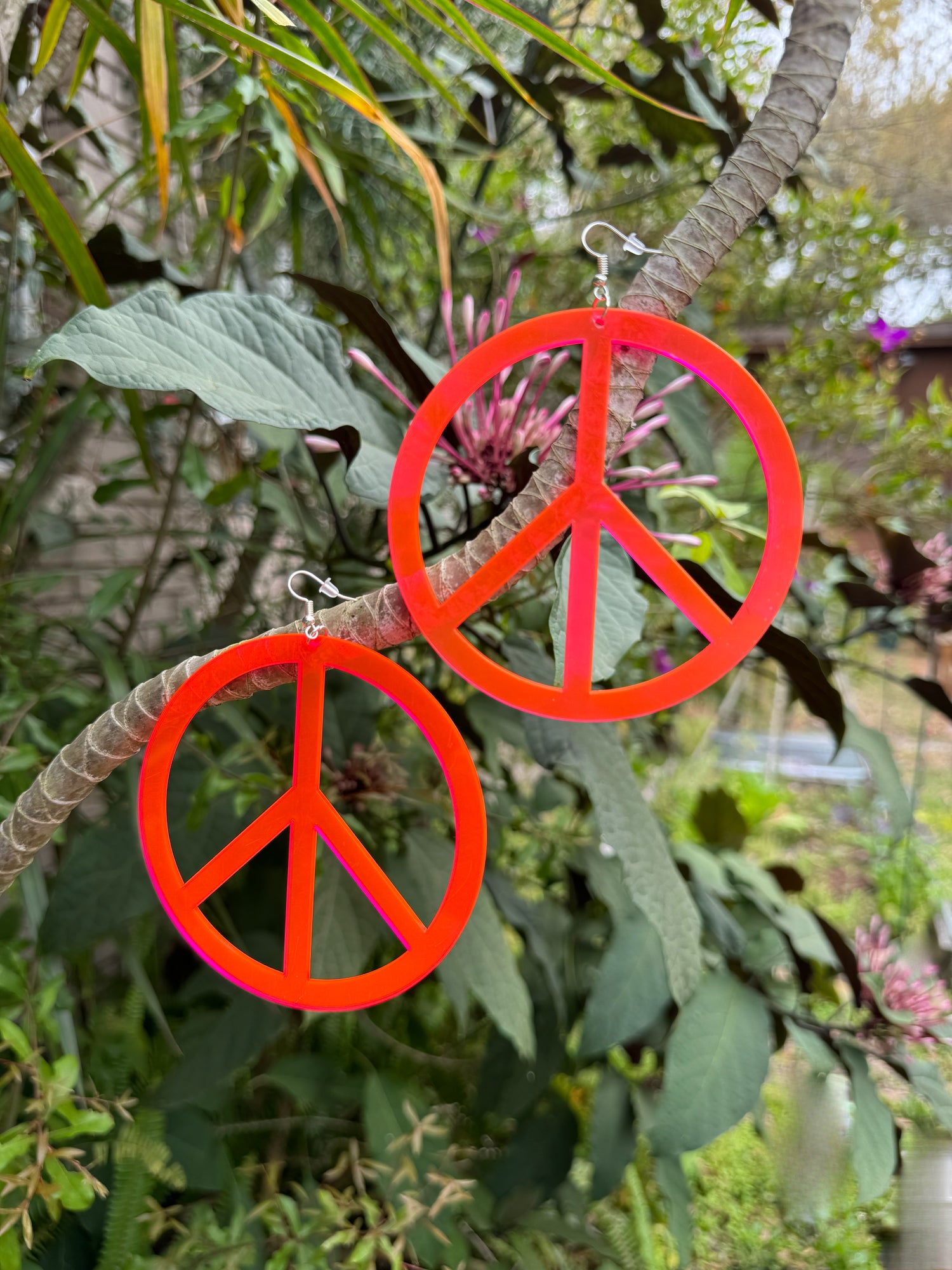 Peace Baby! Neon Plexi Glass Earrings