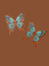 3D Printed Double Butterfly Earrings 3x2 "