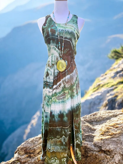 Geode Tiedye Midi Dress with slits/pockets Size Small