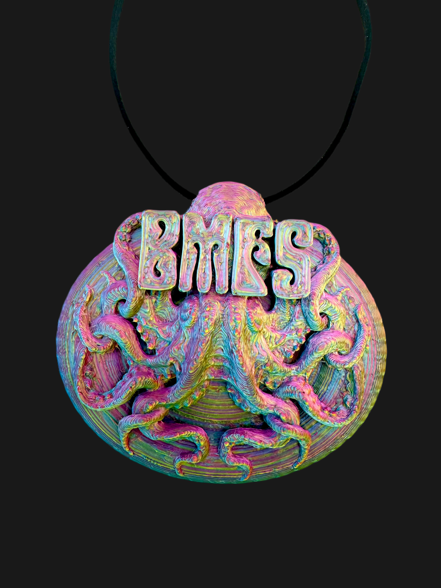 3D Printed BMFS Billy Strings Octopus Rainbow Necklace