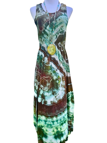 Geode Tiedye Midi Dress with slits/pockets Size Small