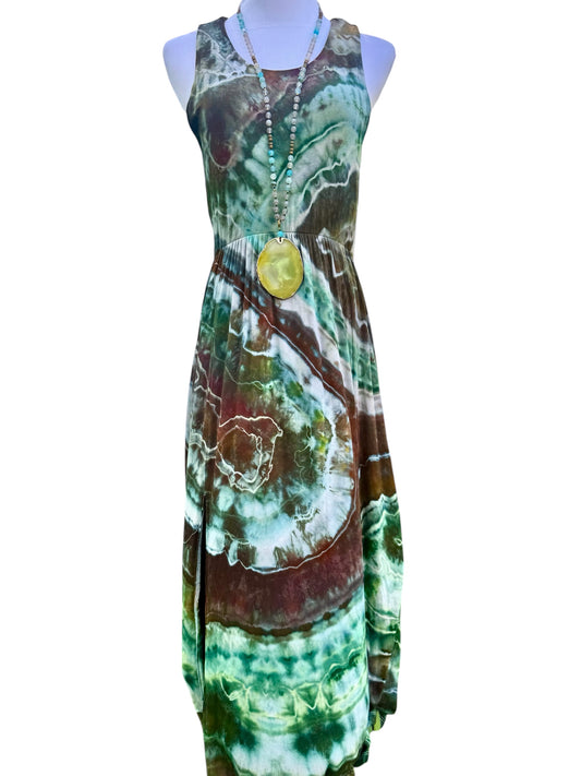 Geode Tiedye Midi Dress with slits/pockets Size Small
