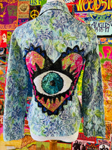 One of a kind sequin eye jacket Size Small