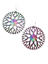 3D Printed Rainbow Fractal Earrings 3"