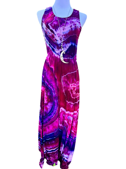 Geode Tiedye Midi Dress with slits/pockets Size Medium