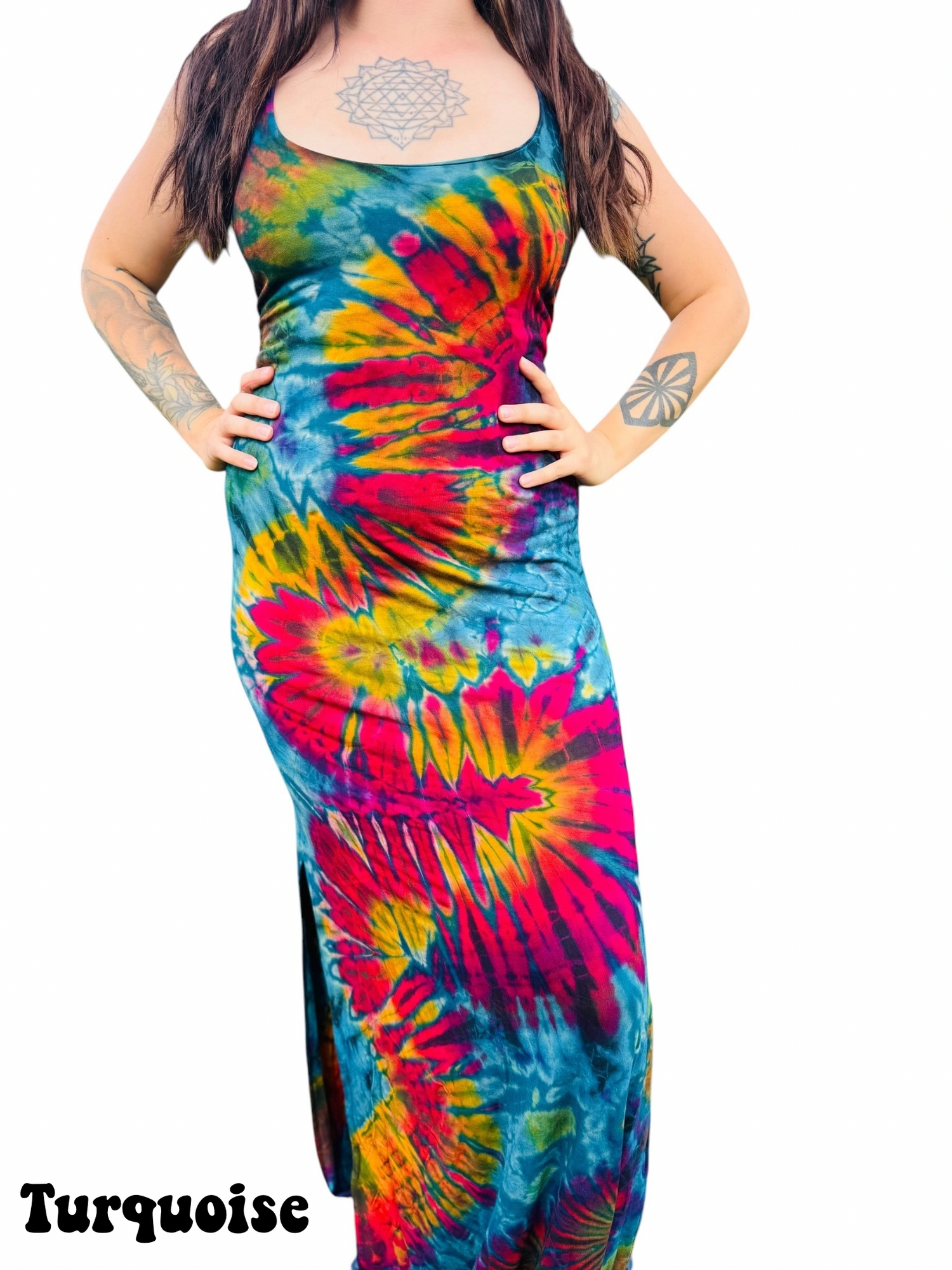 Tie Dye Tweezer Razor Back Dress