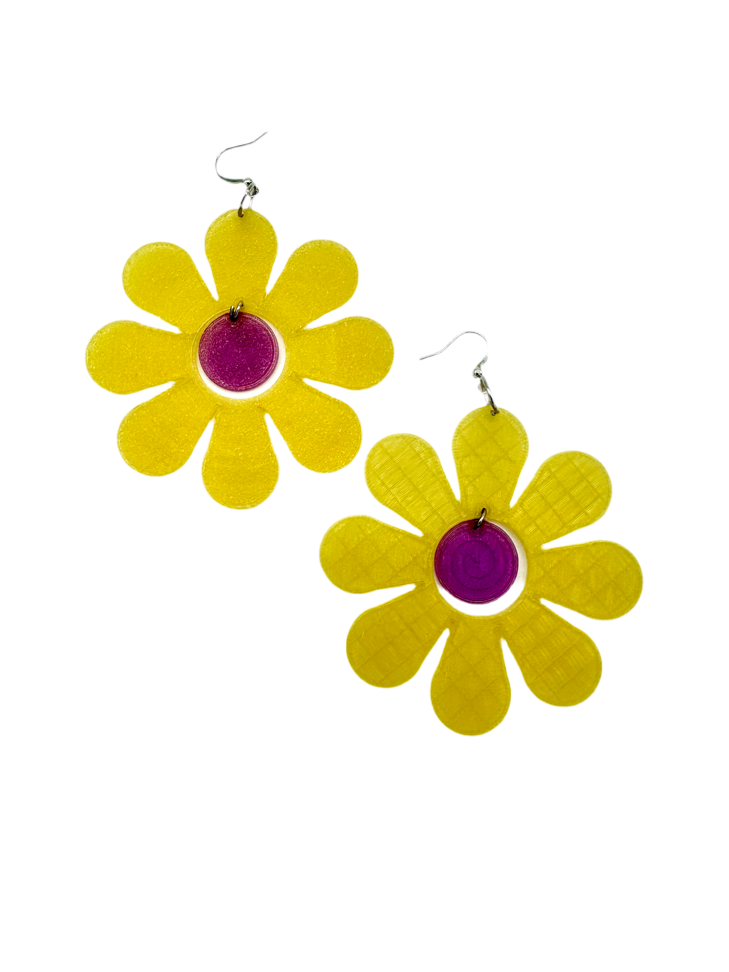 3D Printed Groovy Flower Earrings 3