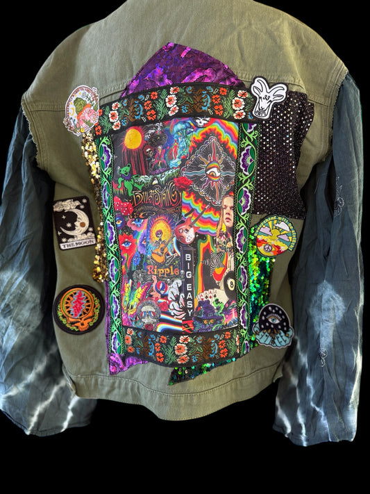 Billy Strings Bell Sleeve Patchwork Jacket with Pockets Size Women’s M/L