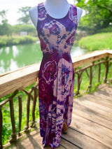 Geode Tiedye Midi Dress with slits/pockets Size Small