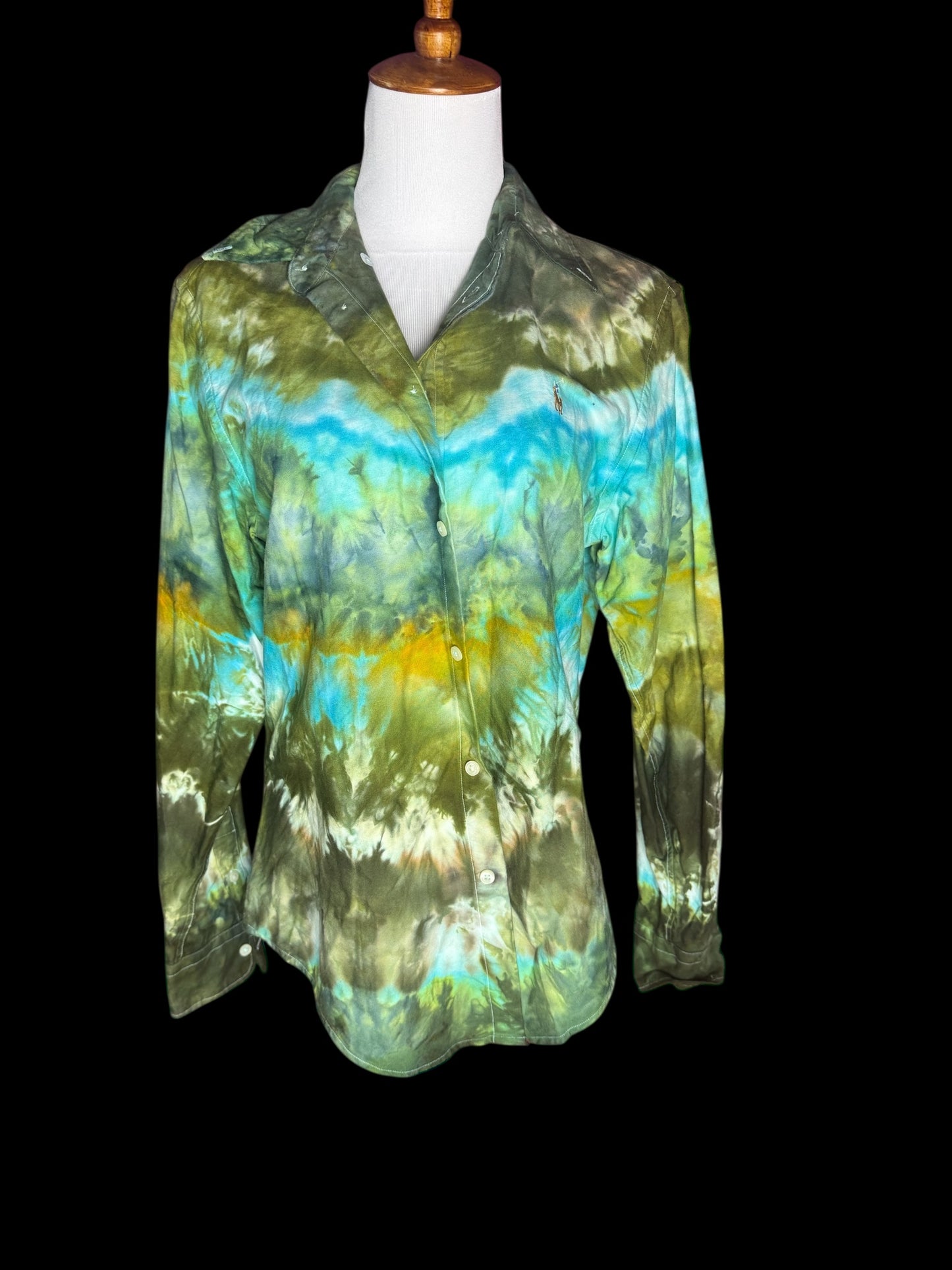 One of a Kind Upcycled Billy Strings BMFS Tiedye Button Up Shirt Size Medium