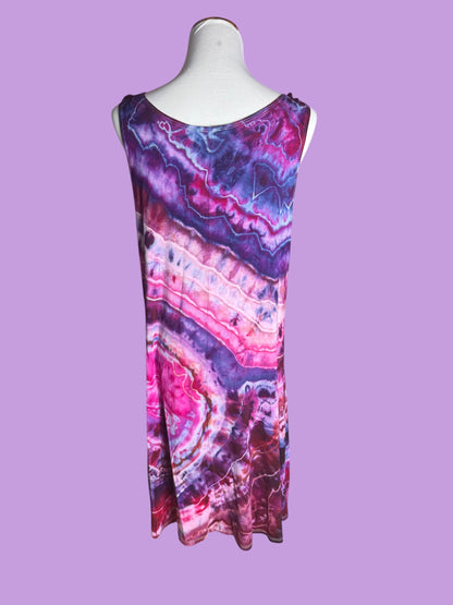 Sleeveless Tiedye Tank Dress with Pockets Size 1X