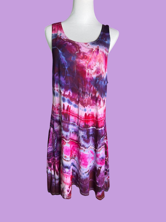 Sleeveless Tiedye Tank Dress with Pockets Size 2X