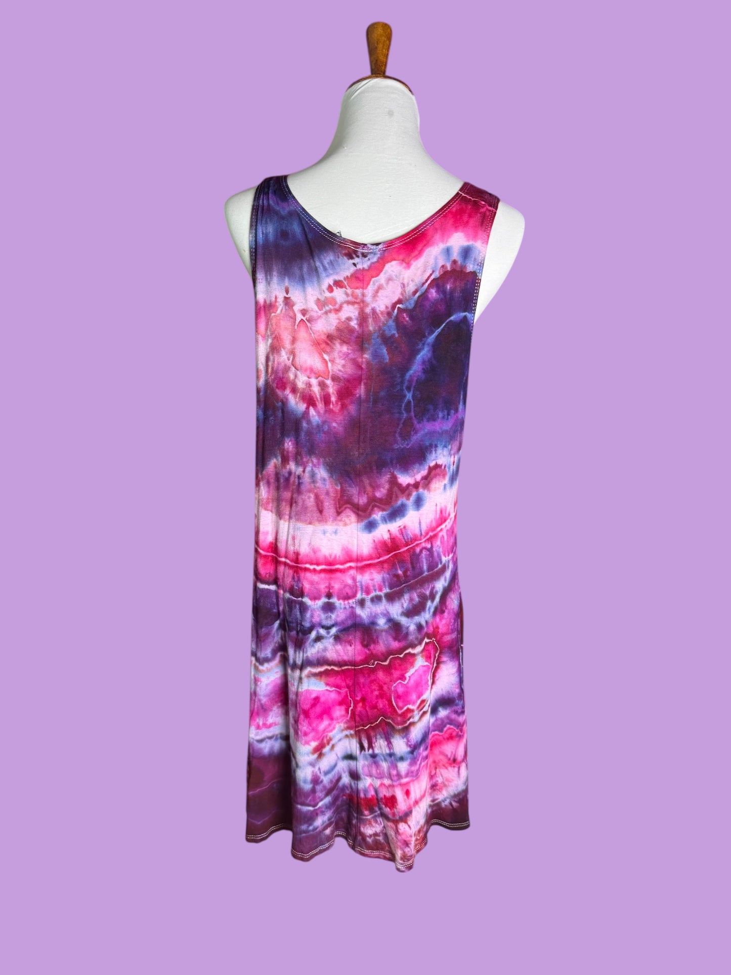 Sleeveless Tiedye Tank Dress with Pockets Size 2X