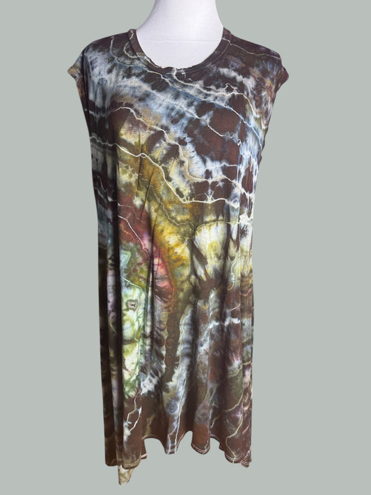 Sleeveless Plus Size 2X Geode Tiedye Dress/Shirt