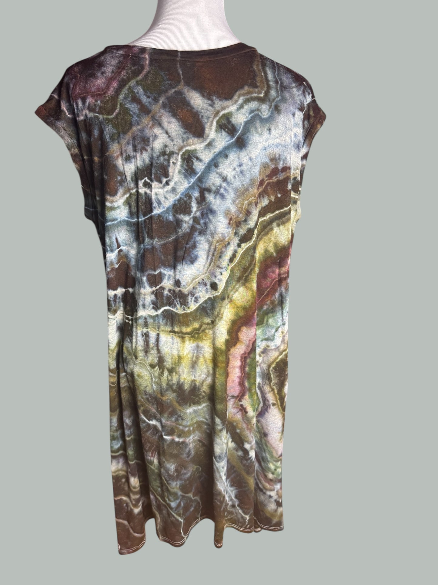 Sleeveless Plus Size 2X Geode Tiedye Dress/Shirt