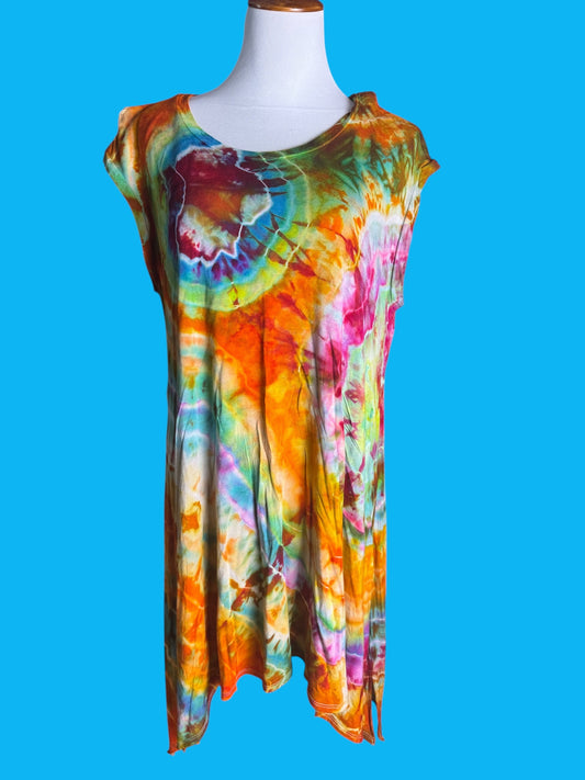 Sleeveless Geode Tiedye Plus Size 2X Dress
