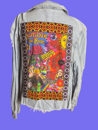 Billy Strings Upcycled Collage Jean Jacket Size XL
