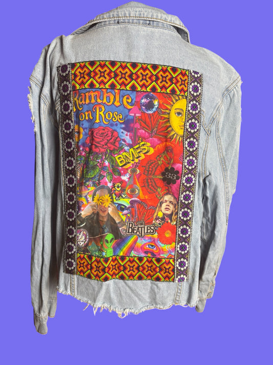 Billy Strings Upcycled Collage Jean Jacket Size XL