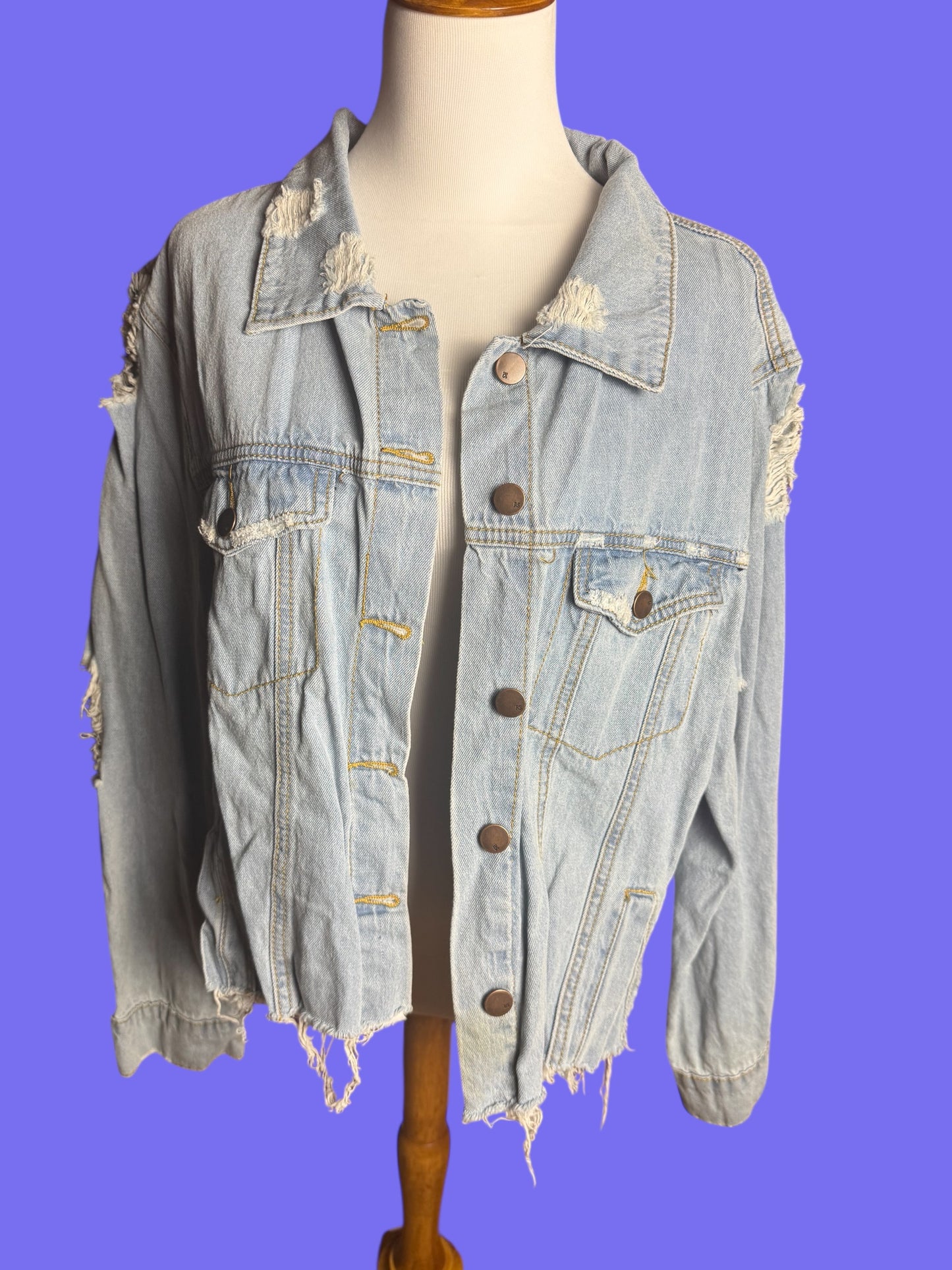 Billy Strings Upcycled Collage Jean Jacket Size XL