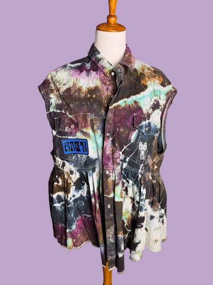 Billy Strings BMFS Tiedye Sequin Festival Dress Vest Plus Size Women’s 3X/4X