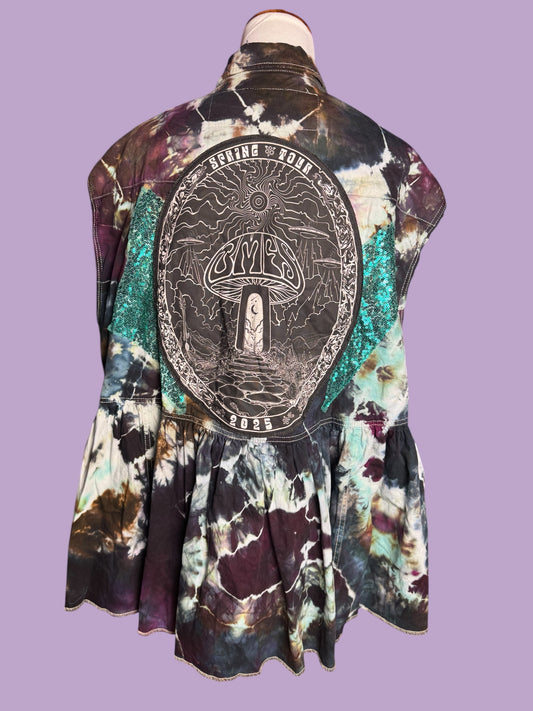 Billy Strings BMFS Tiedye Sequin Festival Dress Vest Plus Size Women’s 3X/4X