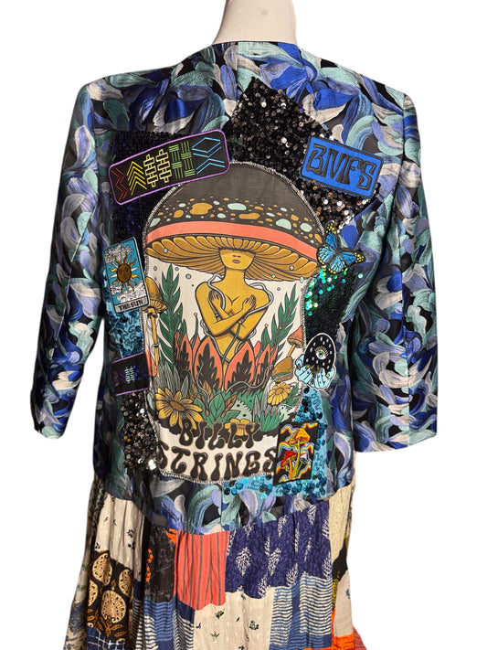 Vintage Patchwork Billy Strings Spinning Duster Festival Jacket Women’s Size Medium