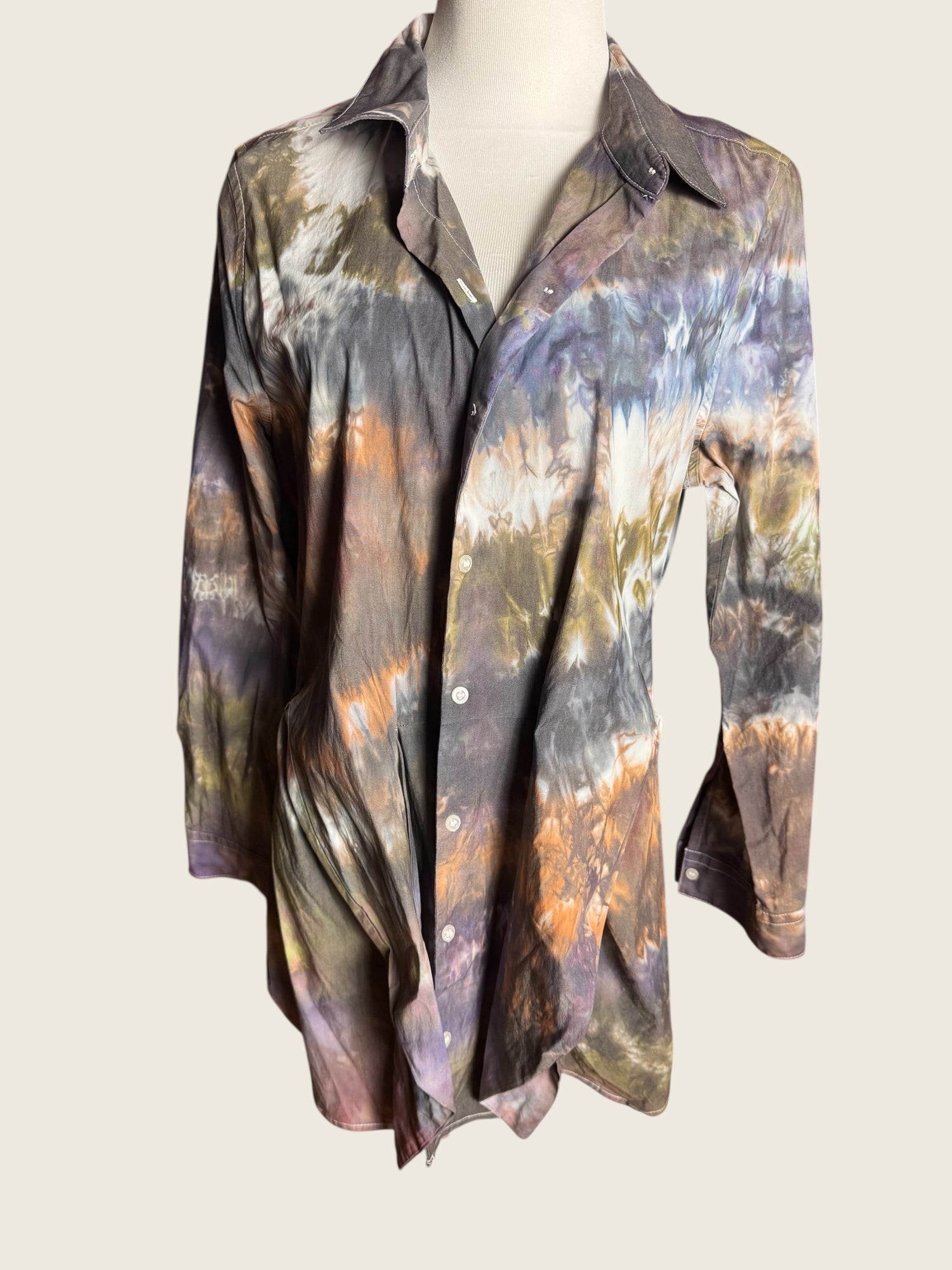 Women’s Billy Strings BMFS Upcycled Tiedye Button Up Shirt Size Small