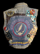 Grateful Dead Upcycled Denim Vest Size Women’s Large