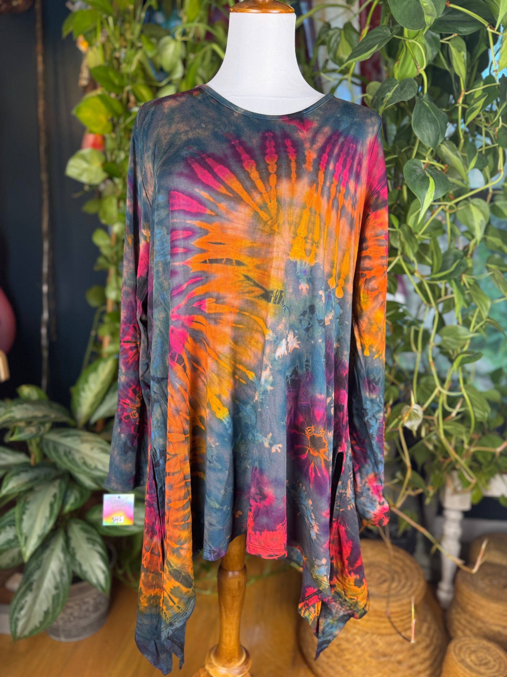 Tie Dye Sony Slit Sides Long Sleeve Shirt – Velvet Butterfly Tie Dye Sony Slit Sides Long Sleeve Shirt – Velvet Butterfly
